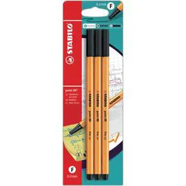 STABILO Stylos-feutres point 88 Noir - pointe fine x3