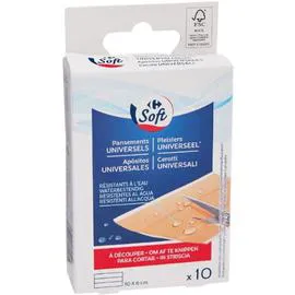 CARREFOUR SOFT Pansements universels à découper x10
