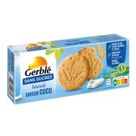 GERBLÉ Biscuits coco sans sucres 132g