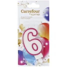 CARREFOUR HOME Bougie anniversaire n° 6 l'unité