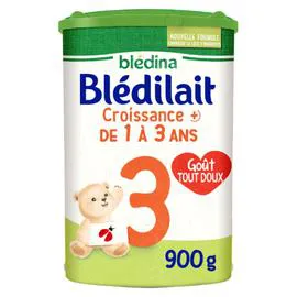 BLÉDINA, BLÉDILAIT Lait bébé en poudre de croissance 3ème âge 1-3 ans 900g