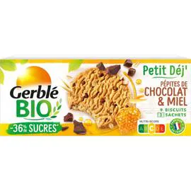 GERBLÉ BIO Biscuit petit'dej pépites chocolat 132g
