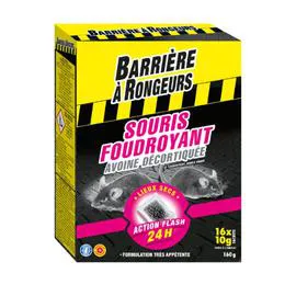 BARRONGEUR Anti souris foudroyant appât sur céréales BARRIERE A RONGEURS 10x16g