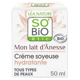 LÉA NATURE, SO'BIO ÉTIC Crème Visage Hydratante Mon Lait d'Ânesse Bio 50ml