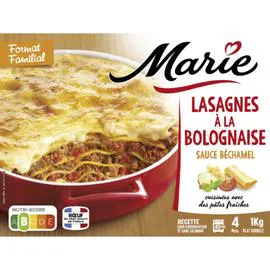 MARIE Plat cuisiné lasagne à la Bolognaise 1kg