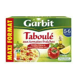 GARBIT Plat cuisiné taboulé tomates fraîches menthe citron 730g