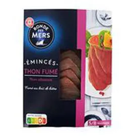 MARQUE REPÈRE, RONDE DES MERS Emincé de thon Rondes des Mers Fumé 100g