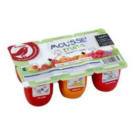 AUCHAN Mousse de fromage frais aux fruits 6x74g