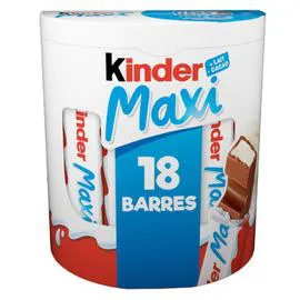 KINDER Barre Chocolatée Maxi Chocolat au Lait x18 380g