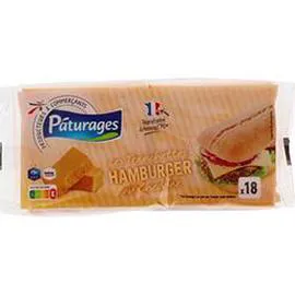 PÂTURAGES Fromage Les Tranchettes Hamburger au cheddar 340g