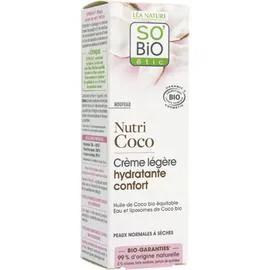 LÉA NATURE, SO'BIO ÉTIC Crème Visage Hydratante Légère Confort Nutri Coco Bio 50ml