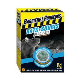 BARRONGEUR Anti rats et souris bloc'pâte appât BARRIERE A RONGEURS 300g