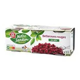 MARQUE REPÈRE, NOTRE JARDIN Betteraves rouges 3x130g