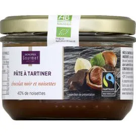 MONOPRIX GOURMET Pâte à tartiner chocolat noir 40% noisettes bio 200g