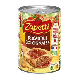 ZAPETTI Plat cuisiné ravioli bolognaise au boeuf 400g