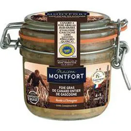 MAISON MONTFORT Foie gras de canard du Sud-Ouest IGP à l'Armagnac en bocal 180g
