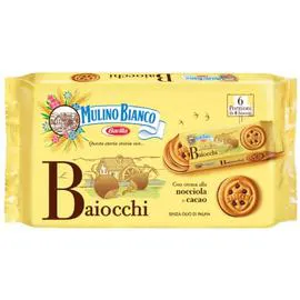 MULINO BIANCO Biscuits fourrés noisettes cacao Baiocchi 336g