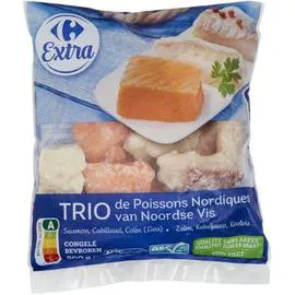 CARREFOUR EXTRA Poissons trio nordiques 600g