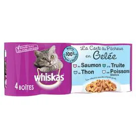 WHISKAS Pâtée pour chat aux poissons 4x390g
