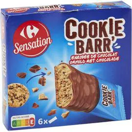 CARREFOUR SENSATION Barres chocolatées Cookie 168g