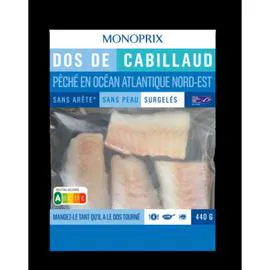 MONOPRIX Dos de cabillaud msc 440g