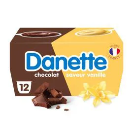 DANONE, DANETTE Crème dessert vanille chocolat 12x115g