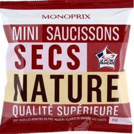MONOPRIX Mini saucissons secs nature 75g