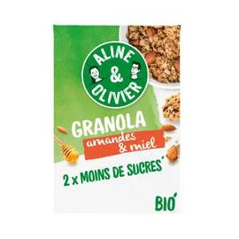 ALINE & OLIVIER Céréales granola aux amandes & miels Bio 310g