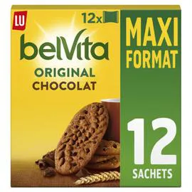 LU, BELVITA Biscuits petit déjeuner au chocolat Original 600g