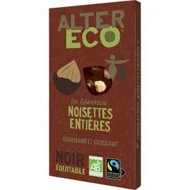 ALTER ECO Chocolat noir noisettes entières bio 200g