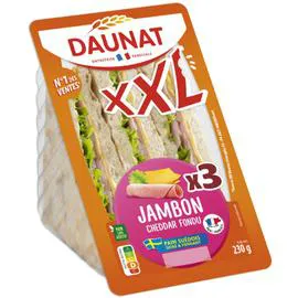 DAUNAT Sandwichs suédois jambon cheddar 230g