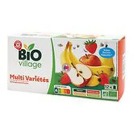 MARQUE REPÈRE, BIO VILLAGE Compotes Multi variétés Bio x12 1,08kg