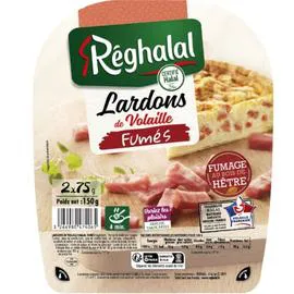 RÉGHALAL Lardons de volaille fumés Halal 150g