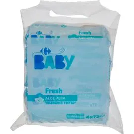 CARREFOUR BABY Lingettes bébé Fresh Aloe Vera 4x72 