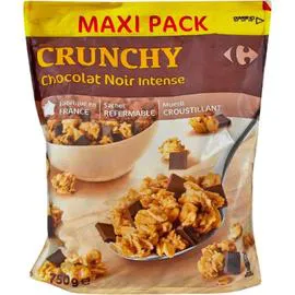 CARREFOUR Céréales chocolat noir Crunchy 750g