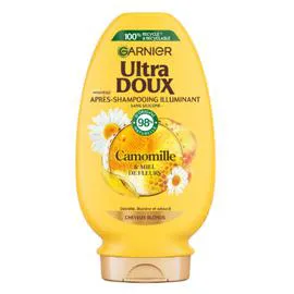 GARNIER, ULTRA DOUX Après-Shampoing Illuminant Cheveux Blonds Camomille 250ml