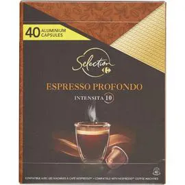 CARREFOUR Café en capsules intensité 10 - x40 208g
