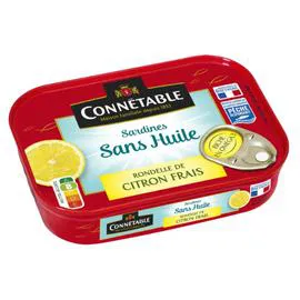 CONNÉTABLE Sardine sans huile rondelle de citron frais 115g