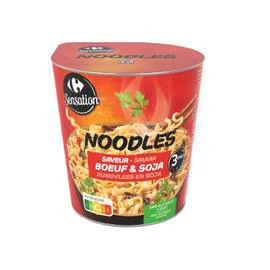 CARREFOUR SENSATION Nouilles instantanées boeuf & soja 62g