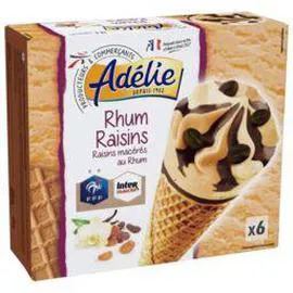 ADÉLIE Cônes rhum raisins 6x120ml