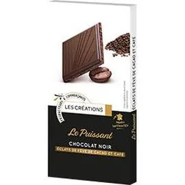 LES CRÉATIONS Chocolat noir Le Puissant éclats de fève de cacao et café 100g