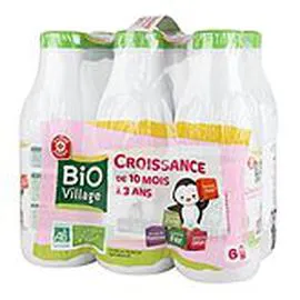 MARQUE REPÈRE, BIO VILLAGE Lait Croissance Dès 12 mois 6x1l