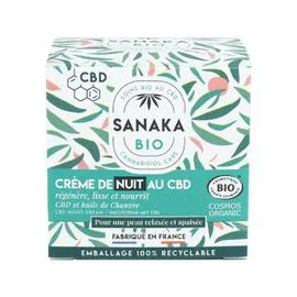 SANAKA BIO Crème de nuit régénérante au CBD et huile de Chanvre 50ml