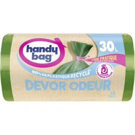 HANDY BAG Sac poubelle Devor odeur, 30L, avec liens x16