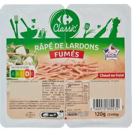 CARREFOUR CLASSIC' Râpé de lardons fumés 120g