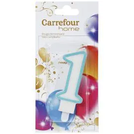 CARREFOUR HOME Bougie anniversaire n° 1 l'unité