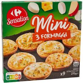 CARREFOUR SENSATION Mini pizzas 3 fromages 9x30g