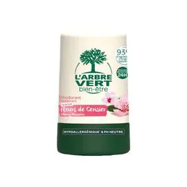 L'ARBRE VERT Déodorant Bille Hypoallergénique parfum Fleurs de Cerisier & Hamamelis 50ml