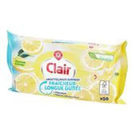 MARQUE REPÈRE, CLAIR Lingettes nettoyantes Multi-surfaces citron x50 x50 
