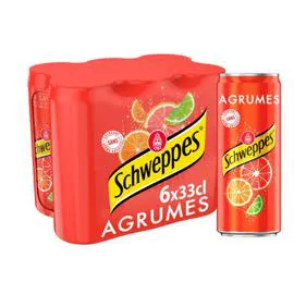 SCHWEPPES Soda saveur agrumes 6x33cl